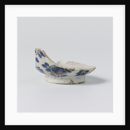 Cup, fragment with floral motifs in blue by Anonymous