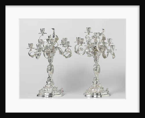 Two candelabra, Koninklijke Utrechtsche Fabriek van Zilverwerken van C.J. Begeer by M.J. Lens