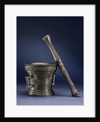 Mortar with the inscription: ENGBET TELINC AND IANNEKE SY HUISVROV MCCCCCXI by Anonymous