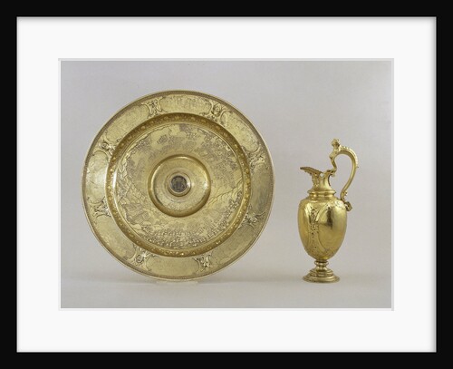 Ewer and basin with scenes of land and sea battles constantly the Eighty Years' War by Adam van Vianen I
