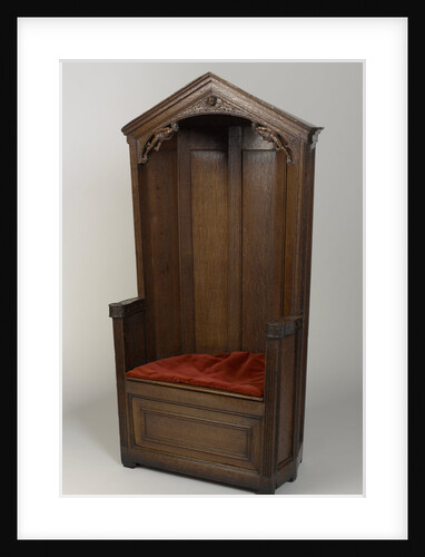 Armchair of oak, with canopy roof by Anonymous