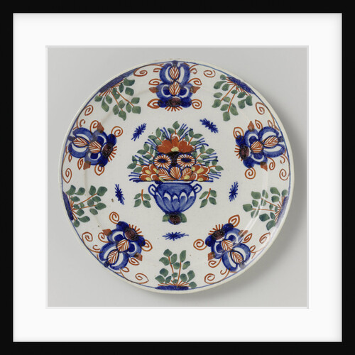 Plate with flower basket by Anonymous