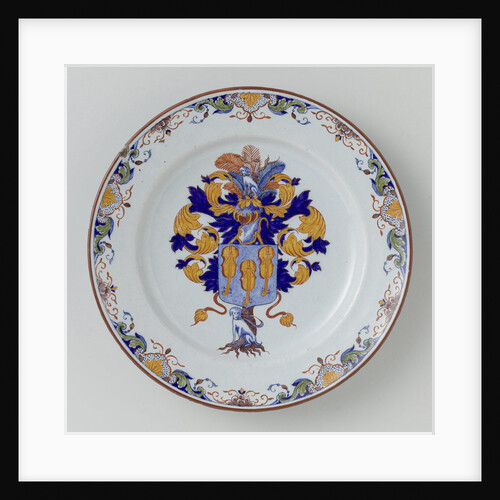 Plate, painted with the family crest Pride by Anonymous