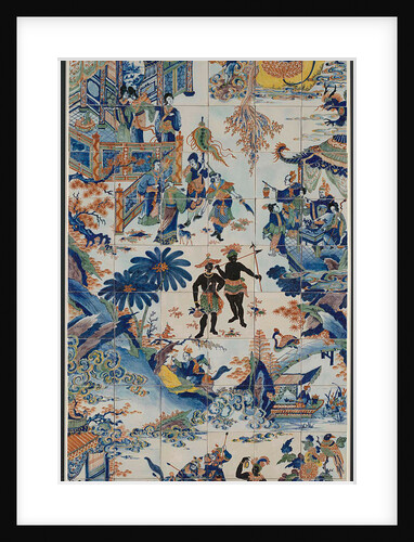 Tile panel with Chinese landscape by Anonymous
