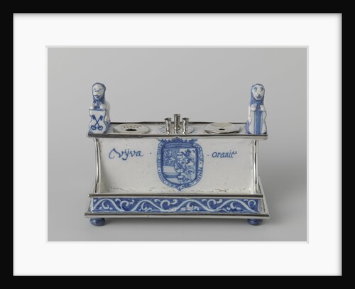 Inkstand with the coats of arms of Leiden, Delft and William III by Anonymous
