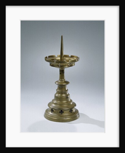 Candlestick with profiled base and stem, with a candlepin by Anonymous