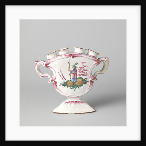 Flower Holder polychrome painted faience by Anonymous