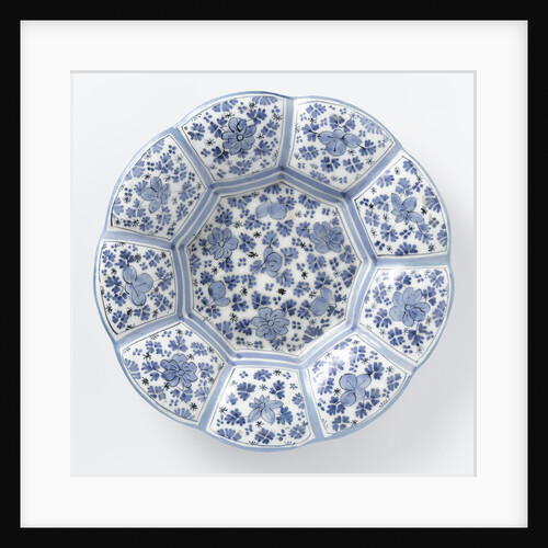 Dish with edge of blue painted faience by Anonymous