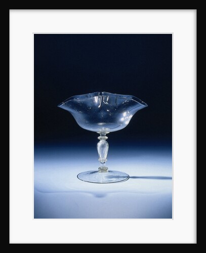 Wine glass with a pleated in double accolade chalice by Anonymous
