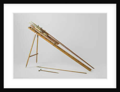 Model of two Congrevese rockets on launcher, William Congreve by Rijkswerf Rotterdam