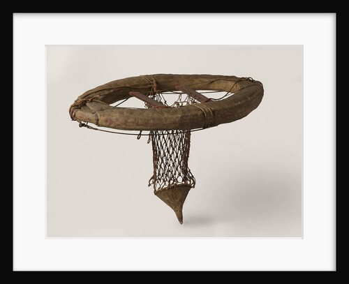 Craft, Large oval driving belt made of textile presumably filled with a wooden frame and cork by H.W. Burman