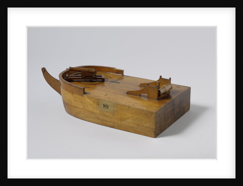 Model of two different designs for the gun platform on the bow by Anonymous