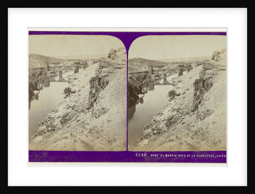 Pont St. Martin taken from the Promenade, Toledo Spain by Jean Montaigue Andrieu