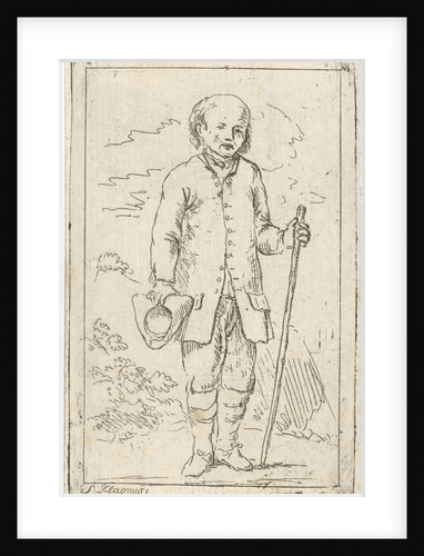 Old man with walking stick by Simon Klapmuts