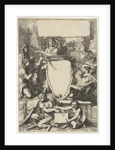 Cartouche surrounded by allegorical figures by Gerard de Lairesse