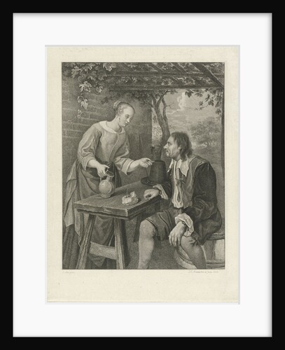 Young woman offers a man a glass of wine by Jacob Ernst Marcus