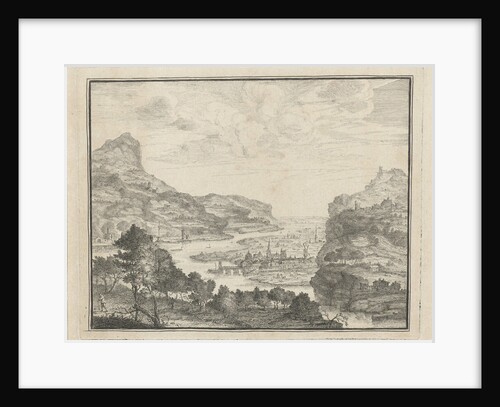 River Landscape with View of a city by Gerard Melder