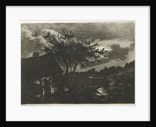 River Landscape with farm by François Joseph Pfeiffer II
