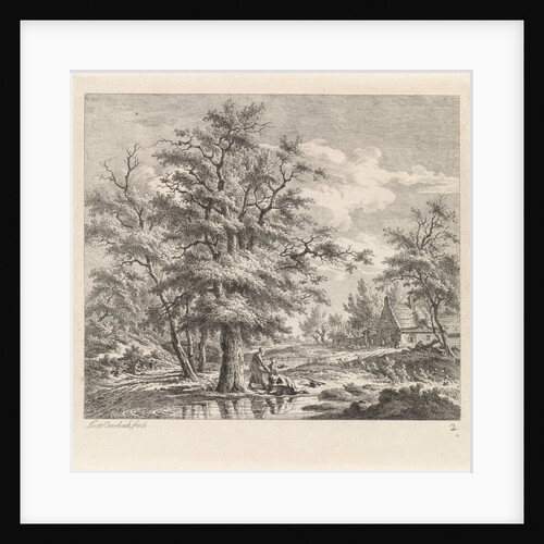 Two boys at a lake by Leendert Overbeek