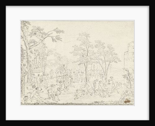 Satyrs at a fountain and nymphs by Gerard Melder