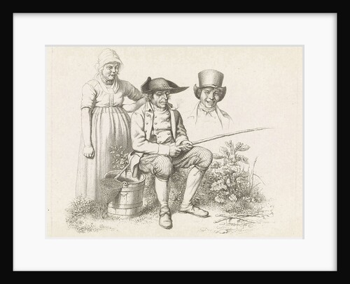 Study Sheet with a fisherman, a woman and a bust of a man by Jacob Ernst Marcus
