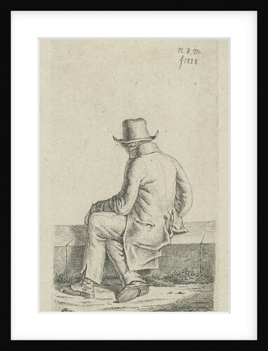 Sitting man on wall by Anthonie Willem Hendrik Nolthenius de Man
