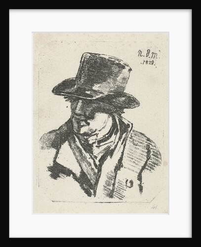 Bust of a man with hat by Anthonie Willem Hendrik Nolthenius de Man