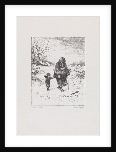 Wood-gatherers with a crying child by Elchanon Verveer and Maurits Verveer