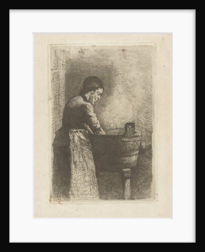 Woman at a washtub by Gerard Jan Bos