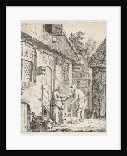 Courtyard with farmers, Johannes Christiaan Janson by Christina Chalon