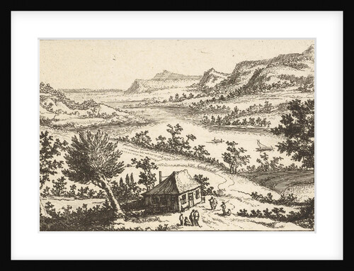 House on the banks of a river by Jan van Almeloveen