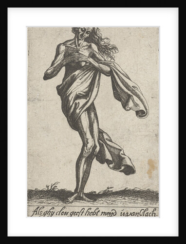 Standing old naked woman by Claes Jansz. Visscher II