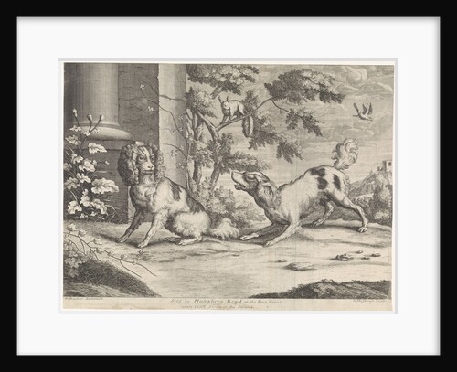 Sitting and barking dog near a squirrel, Hendrick Hulsbergh by Humphrey Lloyd