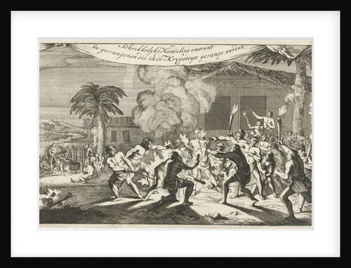Indians torturing a prisoner with lighted torches by Jan Claesz ten Hoorn
