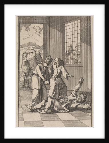 Mahomed falls into raptures at the feet of his wife Kadiga by Timotheus ten Hoorn