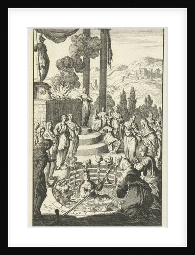 Eliza undergoes the test in chastity source of Mauritania, Jan Luyken by Jan Claesz ten Hoorn