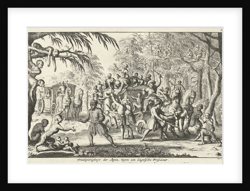Monkeys attack a coach by Jan Luyken