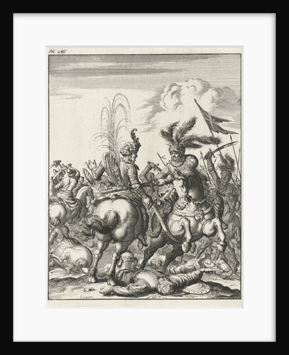 Emperor Conrad III cleaves in a cavalry skirmish a Saracen by Timotheus ten Hoorn