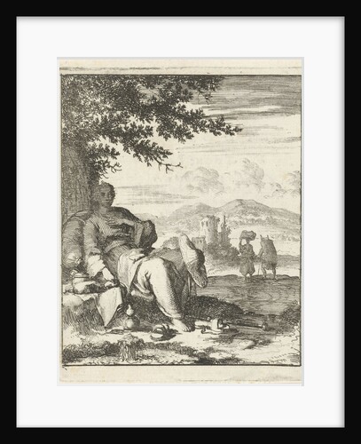 Woman sitting in the shade under a tree by Pieter Arentsz II