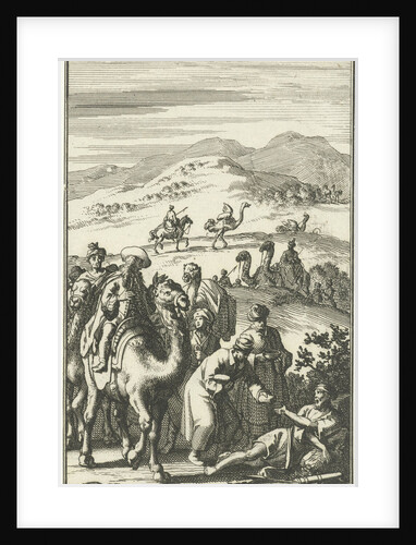 Caravan finds a sick Arab on the road by Charles Angot