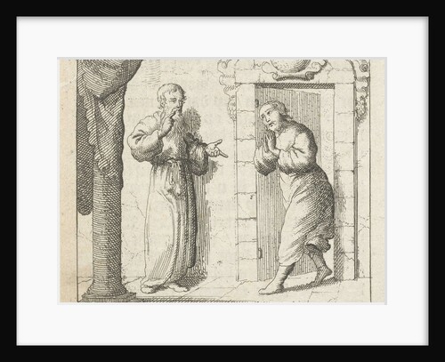 Man receives visitors at the door by Pieter Arentsz II