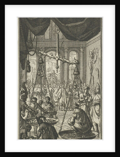 King of Delhi weighed on his birthday in scales india by Charles Angot
