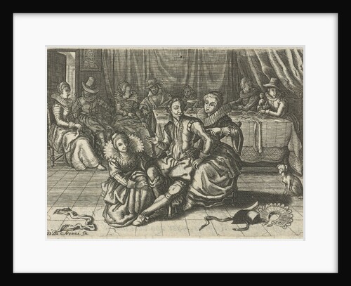 Two women undressing a man by Christiaan Le Blon