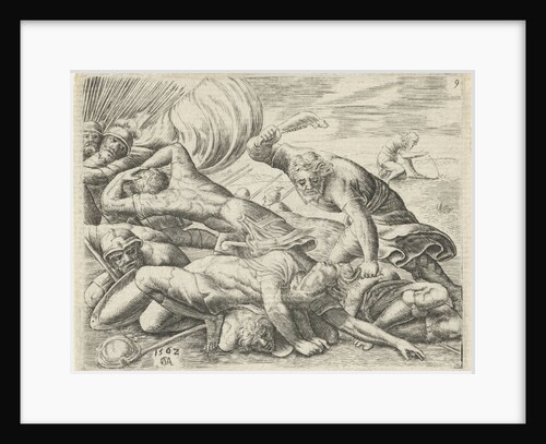Samson defeats the Philistines with a donkey jaw by Cornelis Massijs