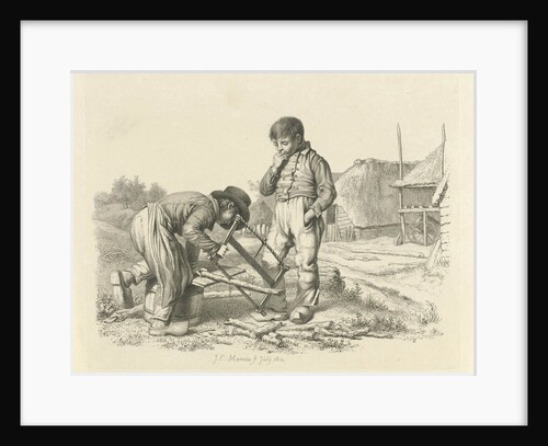 Sawing and a standing boy by Jacob Ernst Marcus