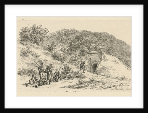 Rest of soldiers at a shore by Jacob Ernst Marcus