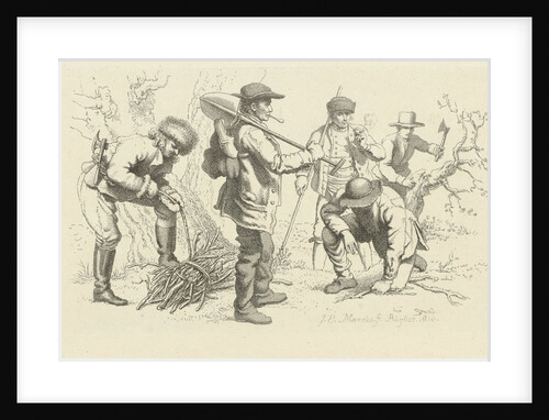 Study Sheet with loggers and Firewood-gatherers by Jacob Ernst Marcus