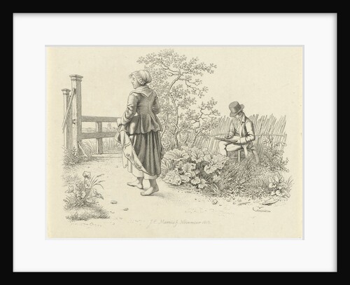 Artist and a peasant girl by Jacob Ernst Marcus