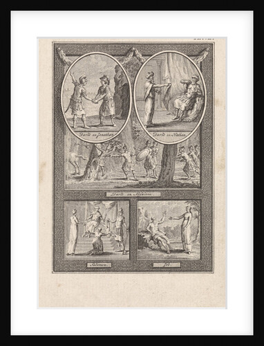 Sheet with five biblical scenes by Kuijper & van Vliet