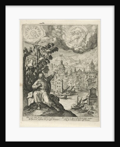 Jonah sitting under the gourd by Crispijn van de Passe I
